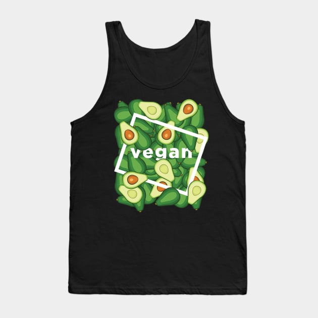 Vegan Avocado Gift Vegetarian Healthy Women Men Boys Girls Funny Happy Lifestyle Tank Top by teeleoshirts